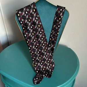 Bill Robinson Italian Silk Men’s Vintage Geometric Weave Print Necktie